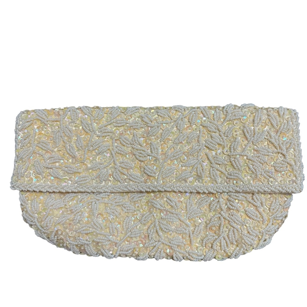 La Regale Vintage Beaded Foldover Clutch
